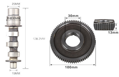 Camshaft and Gear Assembly Fits for China Model 170F 173F 4HP 5HP 211CC~247CC Small Air Cooled Diesel Engine