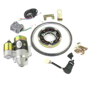 Electric Start Rebuild Kit(Stater,Regulator,Switch,Gear Ring Bolts)Fits for China Model 170F 173F 4HP 5HP 211CC~247CC Small Air Cooled Diesel Engine