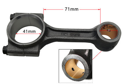 Connecting Rod, Conrod Assy. with 41mm ID.(Oversized hole)Fits for China Model 178F 6HP 296CC Small Air Cooled Diesel Engine