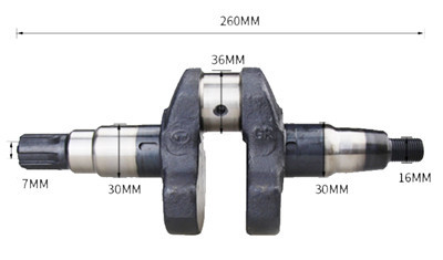 Spline Crankshaft Assy. with Bearing and Gear Fits for China Model 178F 6HP 296CC Small Air Cooled Diesel Engine