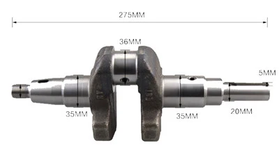 Straight Key Crankshaft Assy.with Bearing and Gear Fits for China Model 178F 6HP 296CC Small Air Cooled Diesel Engine