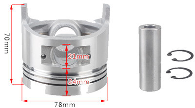 Piston and Pin Circlip Fits for China Model 178F 6HP 296CC Small Air Cooled Diesel Engine