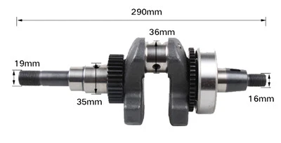 Thread Crankshaft Assy. with Bearing and Gear Fits for China Model 178F 6HP 296CC Small Air Cooled Diesel Engine