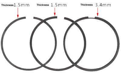 Piston Rings Set Fits for China Model 178F 6HP 296CC Small Air Cooled Diesel Engine