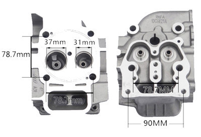 Cylinder Head Assy. W/ Valves and Springs Assembled Fits for China Model 186FA 9HP Small Air Cooled Diesel Engine