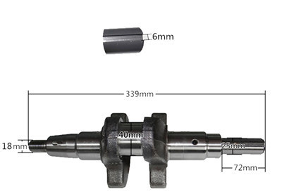Straight Keyed Crankshaft Fits for China Model 186F 186FA 9HP Small Air Cooled Diesel Engine