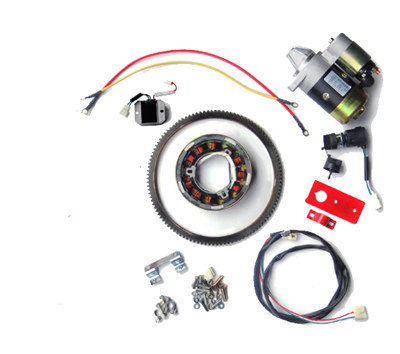 Electric Start Rebuild Kit Incl. Starter Gear Ring Switch Bolts etc. Fits for China Model 186F 186FA 9HP Small Air Cooled Diesel Engine