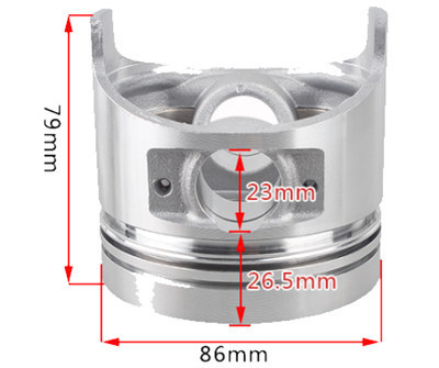 Piston(with Pin and Circlips) Fits for China Model 186F 9HP Small Air Cooled Diesel Engine
