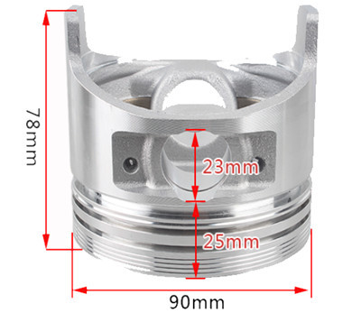 Piston and Rings Kit W/ Pin and Circlip Fits for China Model 190F 11HP Small Air Cooled Diesel Engine