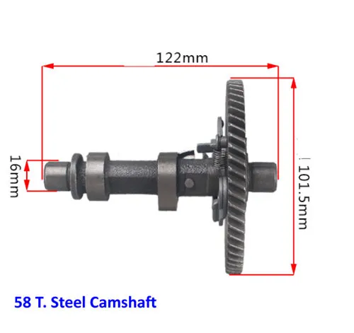 Steel Camshaft Comp. Fits 173F 177F GX240 GX270 240CC-270CC Small Gasoline Engine 3.5KW-4.5KW Generator Parts