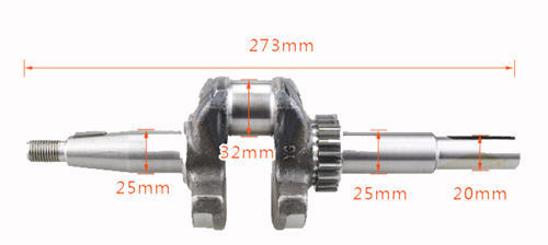 Key Straight Crankshaft 32MM Conrod Hole Fits for China Model 168FD 170FD 3HP/3.5HP Air Cool Diesel Engine