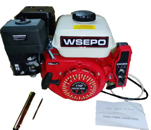 WSE170 Electric Start 212CC 7HP 4 Stroke Air Cooled Small Gasoline Engine W/. 3/4&quot; 19.05MM Key Straight Output Used For Water Pump,Gokart Purposes Etc