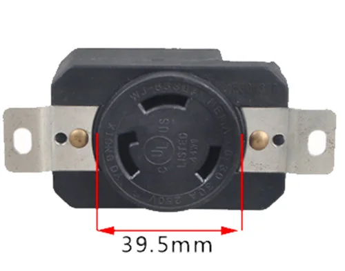 US Type 30A 250V 3 Pin Hole Socket Fits For 5KW-8KW Small Gasoline Brush Generator Set