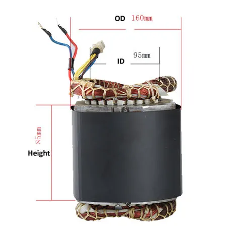 100% Copper Wire Winding Stator 2000W Fits For 2.0KW Small Gasoline Brush Generator Set