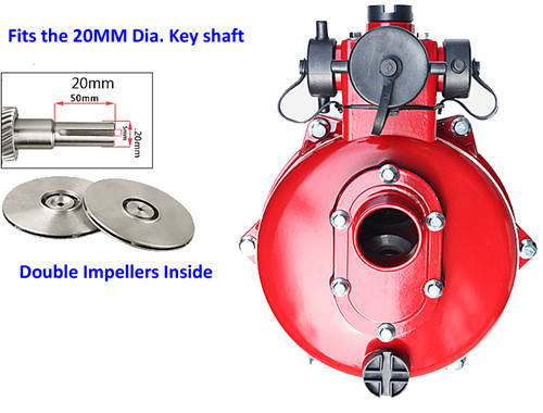 High Lift Aluminum Water Pump Assy. W/.Double Impellers Inside Fits GX200 168F 170F Engines Applied For Firefighting Or Highland Purposes Etc.