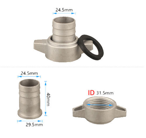 Aluminum 1" In. Hose Connector Pipe Seat Nut Kit For Inlet Or Outlet Connection Fits 1inch Small Gas Water Pump
