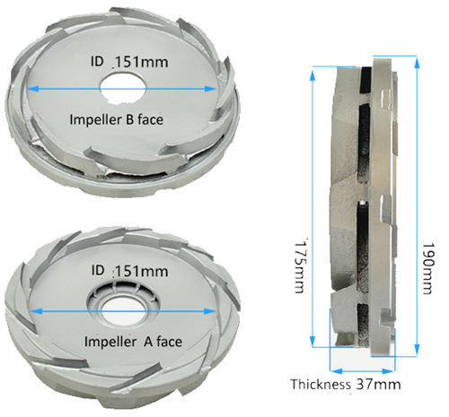 Aluminum Impeller Case Fits For GX160 GX200 168F 170F Powered 2Inch Double-Impeller Type High Lift Water Pump