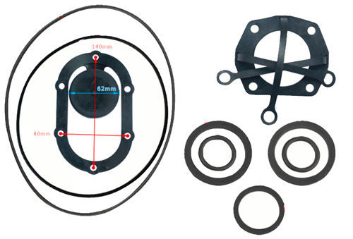 Full Pump Rubber Seal Gaskets Kit Fits For GX160 GX200 168F 170F Type Engine Powered 2Inch Double-Impeller Model High Lift Water Pump