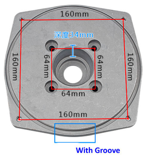 2" Pump Cover(Type 2) Mtg. Hole CD. 65MM Fits For GX160 GX200 168F 170F Type Engine Key Shaft Powered 2 In. Aluminum Water Pump Set