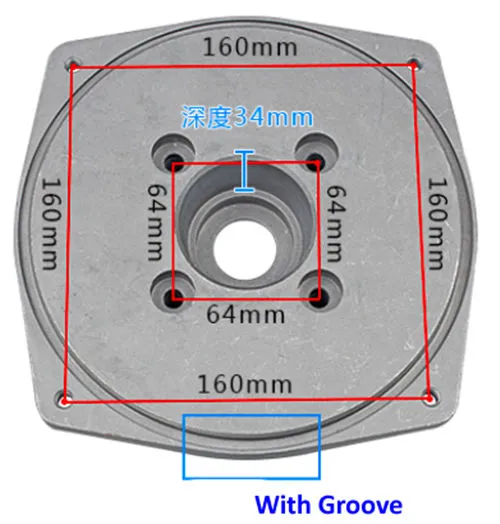 2&quot; Pump Cover(Type 2) Mtg. Hole CD. 65MM Fits For GX160 GX200 168F 170F Type Engine Key Shaft Powered 2 In. Aluminum Water Pump Set