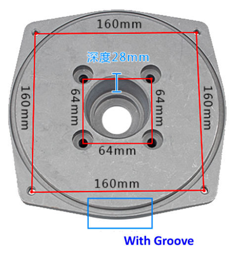 2" Pump Cover(Type 1) Mtg. Hole CD. 65MM Fits For GX160 GX200 168F 170F Type Engine Key Shaft Powered 2 In. Aluminum Water Pump Set