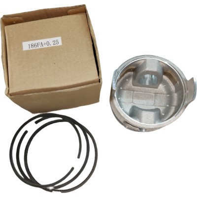 Oversize +0.25mm Piston &amp; Rings Kit For 186FA 10HP Air Cooled Diesel Engine