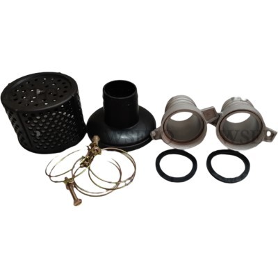 Water Filter Plastic Mesh+Coupling+Port Connector Kit For Universal 3 In. (80mm) Aluminum Water Pump Set