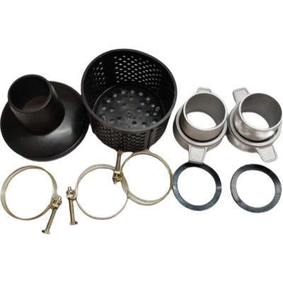 Water Filter Plastic Mesh+Coupling+Port Connector Kit For Universal 3 In. (80mm) Aluminum Water Pump Set