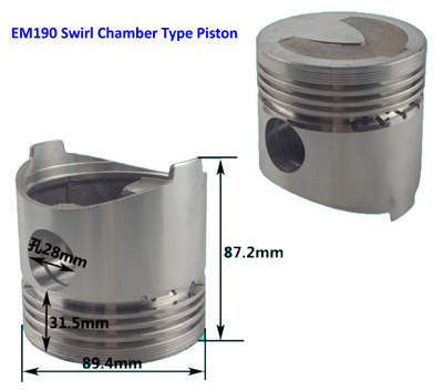 Piston Rings Kit(Incl. Pin and Circlip)For EM190 Swirl Chamber Model Single Cylinder Water Cool Diesel Engine
