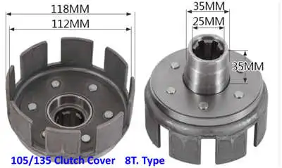 Clutch Cover &amp; Drum Assy. For 178F 186F 188F 192F 105 135 Model Diesel Power Tiller Cultivator Parts