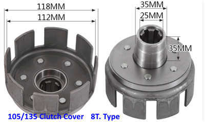 Clutch Cover &amp; Drum Assy. For 178F 186F 188F 192F 105 135 Model Diesel Power Tiller Cultivator Parts