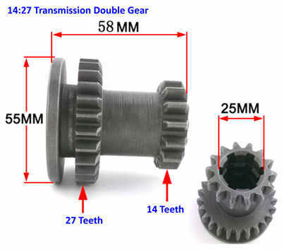 Rototiller Gearbox Double Transmission Gear(14: 27) For 178F 186F 188F 192F Diesel Power Tiller Farm Culitvator