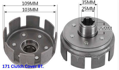 8T. Clutch Cover For 170F 173F Diesel Or 170F Gasoline Engine Powered 171 Model Tiller Cultivator Parts