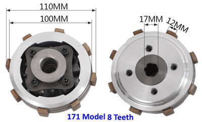 8T. Clutch Cover &amp; Drum Assy. For 170F 173F Diesel Or 170F Gasoline Engine Powered 171 Model Tiller Cultivator Parts