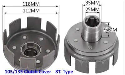 Clutch Cover &amp; Drum Assy. Type B For 178F 186F 188F 192F 105 135 Model Diesel Power Tiller Cultivator Parts