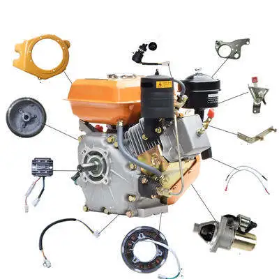 Manual To Electric Start Conversion Build Kit Incl. Flywheel Generator Starter Regulator Switch Coil Line Etc. For China Model 168F 170F 3HP 4HP 4 Stroke Single Cylinder Small Diesel Engine