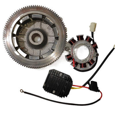 300W 25A Charging Lighting E-Start Flywheel Coil Kit With Regulator Fits For 188F 190F 192F Predator Craftsman Duromax Clone 390CC 420CC 440CC 13HP 15HP 16HP Small Gasoline Engine