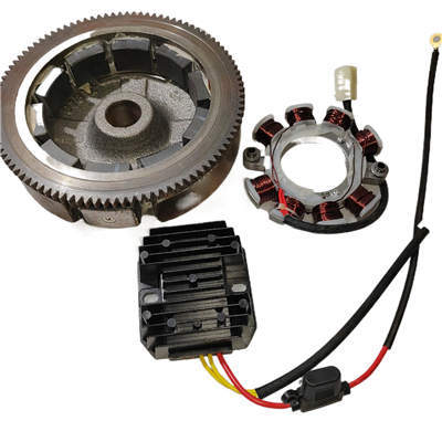 300W 25A Charging Lighting E-Start Flywheel Coil Kit With Regulator Fits For 188F 190F 192F Predator Craftsman Duromax Clone 390CC 420CC 440CC 13HP 15HP 16HP Small Gasoline Engine