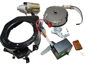 New Model Manual to Electric Start Conversion Kit Fits GX120 GX140 GX160 GX200 168F 170F Clone 208CC 212CC 223CC Gasoline Engine With Remote Start Controller Box and Built-In Lithium Battery