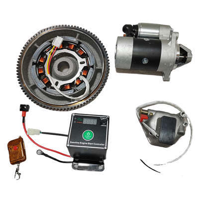 New Model Electric Start Kit( With New Flywheel, Stater, Controller Box)Fits 170F 173F L40 L48 4HP 5HP 211CC 247CC Small Air Cool Diesel Engine With Remote Start Function