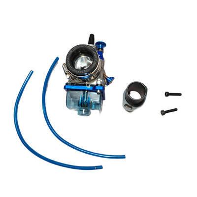PWK 24 24MM Clear Blue Bottom Carburetor With Intake Pipe and Coupling Hose Kit For Shredder 212CC Head Performance Kart Engine