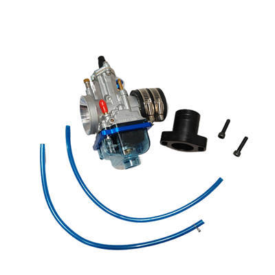 PWK 24 24MM Clear Blue Bottom Carburetor With Intake Pipe and Coupling Hose Kit For Shredder 212CC Head Performance Kart Engine