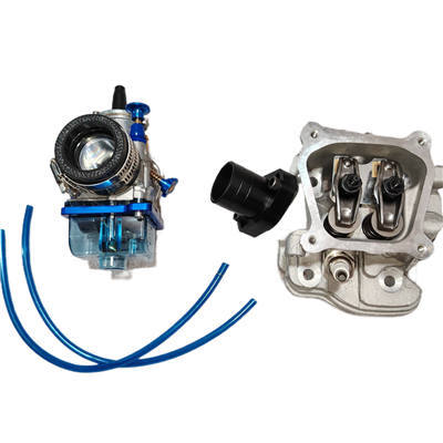 Shredder Cylinder Head Complete With CNC Intake Pipe and Clear Blue Bottom PWK 28 28MM  Performance Carburetor Kit