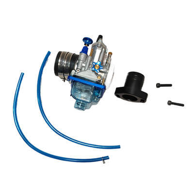 PWK 24 24MM Clear Blue Bottom Carburetor With Intake Pipe and Coupling Hose Kit For Shredder 212CC Head Performance Kart Engine