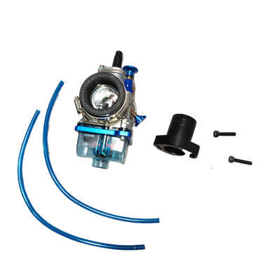 PWK 24 24MM Clear Blue Bottom Carburetor With Intake Pipe and Coupling Hose Kit For Shredder 212CC Head Performance Kart Engine