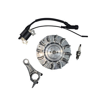 CNC Billet Aluminum Flywheel & Billet Conrod + 10K RPM Ignition Coil Upgrade Kit For 196CC 212CC 240 263  Race Kart Engine Minibike Motor