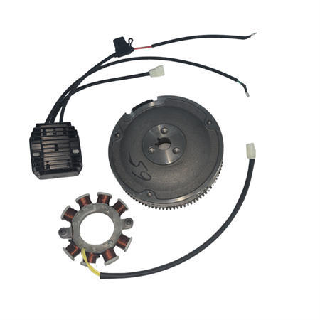 Dual Key Slot Electric Flywheel With 10 Magnets and Stator Regulator Kit For Charging Or Lighting Suitable For GX390 GX420 and Clone 390CC 420CC 440CC Predator Duromax