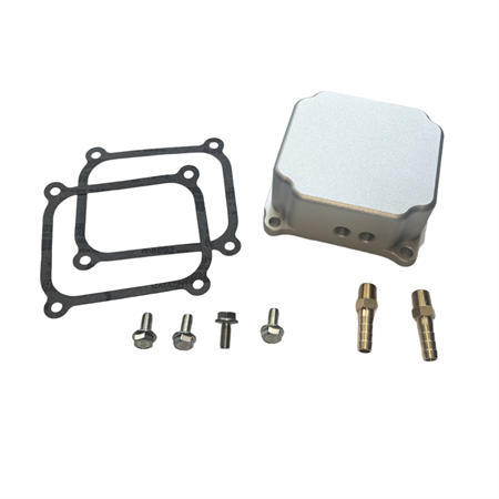 Silver Color - Billet Aluminum Valve Cover with NPT Nozzles Gaskets Kit For Predator Hemi 212cc Race Kart Minibike Engine