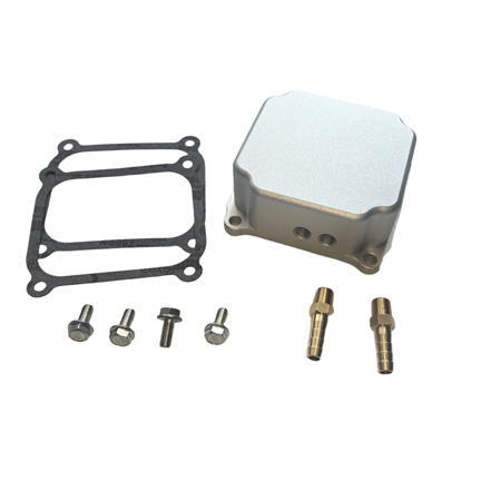 Silver Color - Billet Aluminum Valve Cover with NPT Nozzles Gaskets Kit For Predator Hemi 212cc Race Kart Minibike Engine