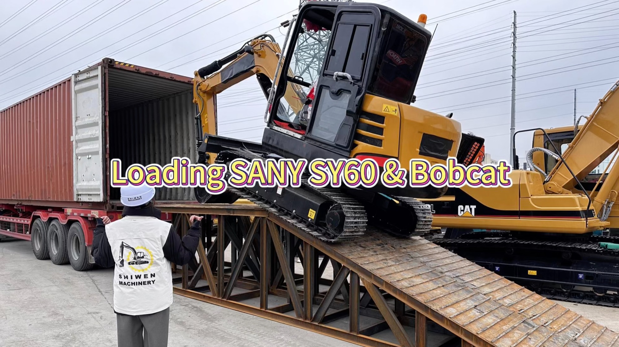 Case | Ship SANY SY60 excavator and Bobcat skid steer to South America!